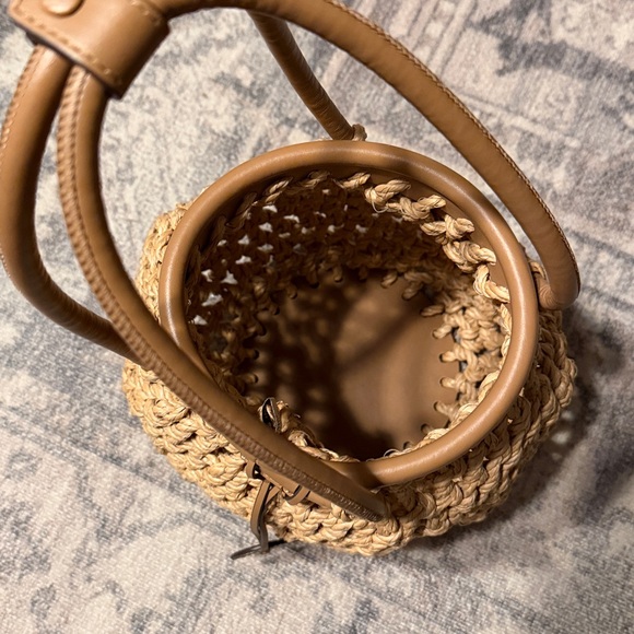 Cult Gaia Enya Interwoven Crochet Top Handle Basket Bag Natural - Picture 7 of 13